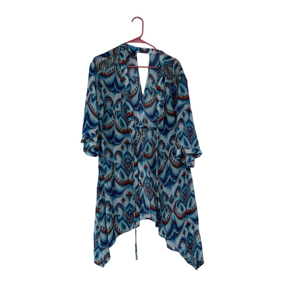 Bebe Beaded Ocean Wave Pattern Swim Cover-Up - Picture 3 of 7